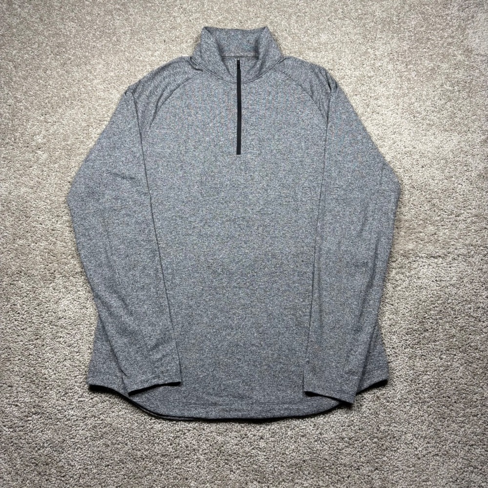 Lululemon Drysense Half Zip Mens Heathered Grey Pullover Lightweight Stretch
